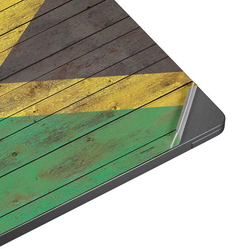 Jamaican Flag Dark Wood Surface Laptop 7 15in Skin